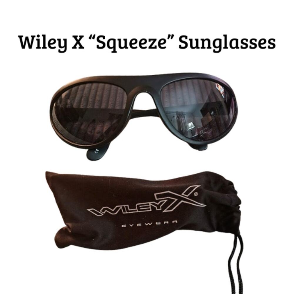 Wiley X Squeeze Black Sunglasses ANSI Z87.1 Safety Rated